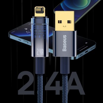 Baseus Explorer Series kabel USB - Lightning 2,4A 1 m černý (CATS000401)