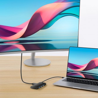 Baseus Lite Series HUB adaptér USB typu C - HDMI / 4x USB 3.0 20 cm černý (WKQX040001)