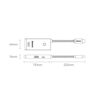 Baseus Lite Series HUB adaptér USB typu C - HDMI / 4x USB 3.0 20 cm černý (WKQX040001)