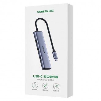 Ugreen HUB USB Type C splitter - 4x USB 3.2 Gen 1 silver (CM473 20841)