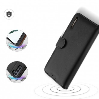 Dux Ducis Hivo Genuine Leather Bookcase type case for Samsung Galaxy S21 FE black