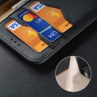 Dux Ducis Hivo Genuine Leather Bookcase type case for Samsung Galaxy S21 FE black