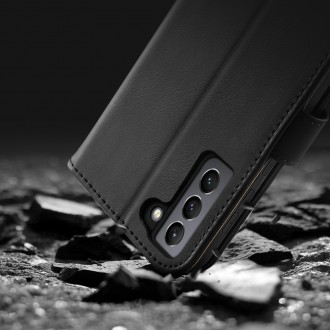 Dux Ducis Hivo Genuine Leather Bookcase type case for Samsung Galaxy S21 FE black