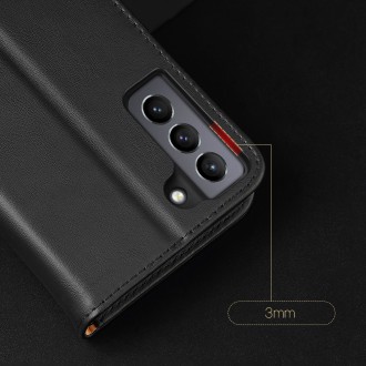 Dux Ducis Hivo Genuine Leather Bookcase type case for Samsung Galaxy S21 FE black