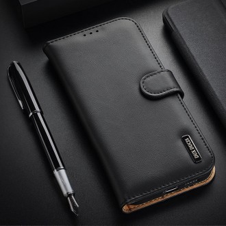 Dux Ducis Hivo Genuine Leather Bookcase type case for Samsung Galaxy S21 FE black