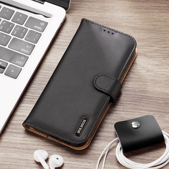 Dux Ducis Hivo Genuine Leather Bookcase type case for Samsung Galaxy S21 FE black