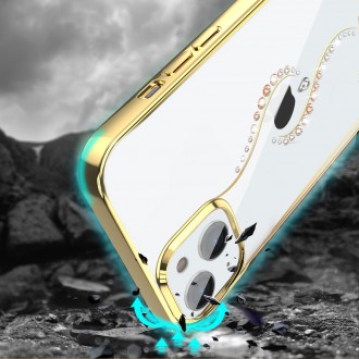 Kingxbar Sky Series luxury case with Swarovski crystals for iPhone 13 gold (Guard)