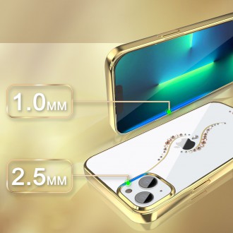 Kingxbar Sky Series luxury case with Swarovski crystals for iPhone 13 gold (Guard)