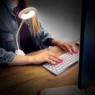 Wireless LED reading lamp with clip + white micro USB cable
