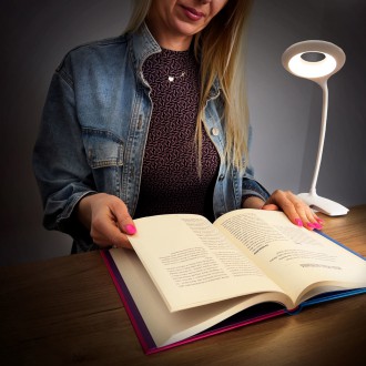Wireless LED reading lamp with clip + white micro USB cable