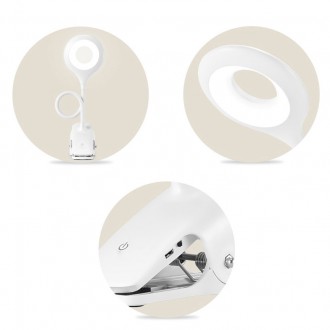 Wireless LED reading lamp with clip + white micro USB cable