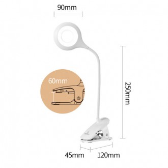 Wireless LED reading lamp with clip + white micro USB cable