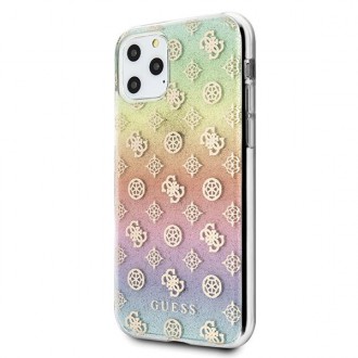 Guess GUHCN58PEOML iPhone 11 Pro vícebarevné pevné pouzdro Iridescent 4G Peony