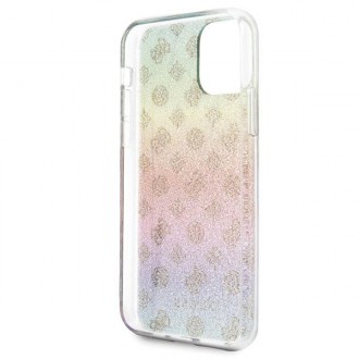 Guess GUHCN58PEOML iPhone 11 Pro vícebarevné pevné pouzdro Iridescent 4G Peony