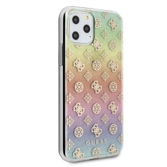 Guess GUHCN58PEOML iPhone 11 Pro vícebarevné pevné pouzdro Iridescent 4G Peony