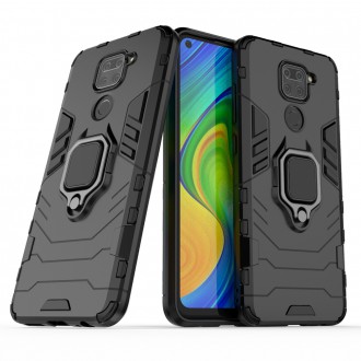 Ring Armor Case Kickstand Tough Rugged Cover for Xiaomi Redmi 10X 4G / Xiaomi Redmi Note 9 black