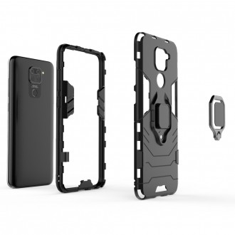 Ring Armor Case Kickstand Tough Rugged Cover for Xiaomi Redmi 10X 4G / Xiaomi Redmi Note 9 black