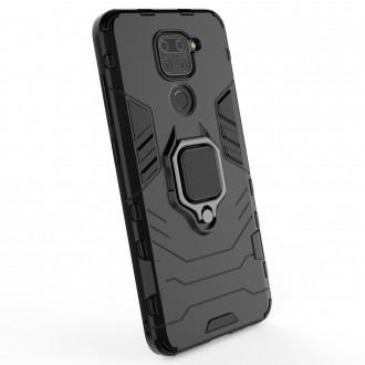 Ring Armor Case Kickstand Tough Rugged Cover for Xiaomi Redmi 10X 4G / Xiaomi Redmi Note 9 black