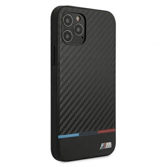 Etui BMW BMHCP12LPUCARTCBK iPhone 12 Pro Max 6,7" czarny/black hardcase M Collection PU Carbon Stripe