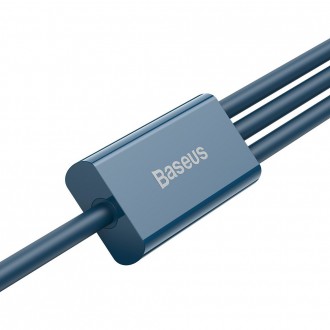 Baseus Superior 3v1 USB kabel - Lightning / USB typu C / micro USB 3,5 A 1,5 m modrý (CAMLTYS-03)