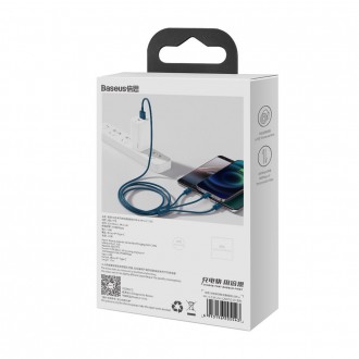 Baseus Superior 3v1 USB kabel - Lightning / USB typu C / micro USB 3,5 A 1,5 m modrý (CAMLTYS-03)