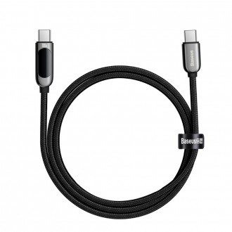 Baseus USB Type C - USB Type C cable 100 W (20 V / 5 A) 1 m Power Delivery with display screen power meter black (CATSK-B01)