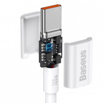 [RETURNED ITEM] Baseus Superior USB Type C - USB  Type C cable Quick Charge / Power Delivery / FCP 100W 5A 20V 2m white (CATYS-C02)