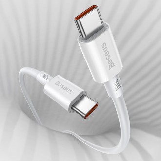 [RETURNED ITEM] Baseus Superior USB Type C - USB  Type C cable Quick Charge / Power Delivery / FCP 100W 5A 20V 2m white (CATYS-C02)