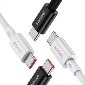 [RETURNED ITEM] Baseus Superior USB Type C - USB  Type C cable Quick Charge / Power Delivery / FCP 100W 5A 20V 2m white (CATYS-C02)