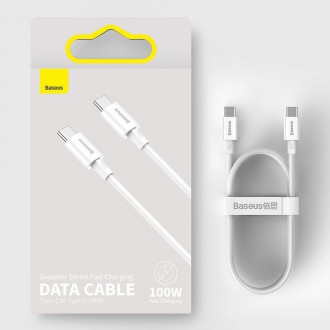 [RETURNED ITEM] Baseus Superior USB Type C - USB  Type C cable Quick Charge / Power Delivery / FCP 100W 5A 20V 2m white (CATYS-C02)