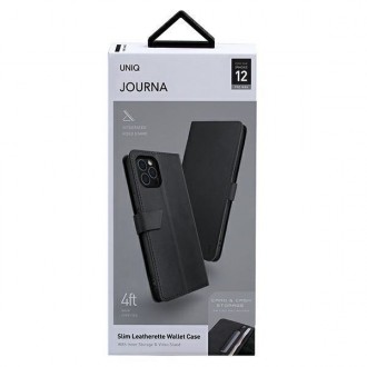 UNIQ etui book Journa iPhone 12 Pro Max 6,7" szary/dark grey