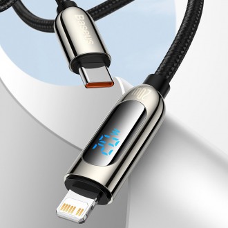 Baseus USB Type C - Lightning 20W fast charging data cable Power Delivery with display screen power meter 2m black (CATLSK-A01)