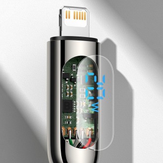 Baseus USB Type C - Lightning 20W fast charging data cable Power Delivery with display screen power meter 2m black (CATLSK-A01)