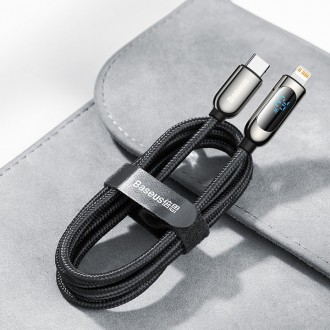 Baseus USB Type C - Lightning 20W fast charging data cable Power Delivery with display screen power meter 2m black (CATLSK-A01)