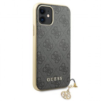 Guess GUHCN61GF4GGR iPhone 11 6.1&quot; / Xr šedé/šedé pevné pouzdro 4G Charms Collection