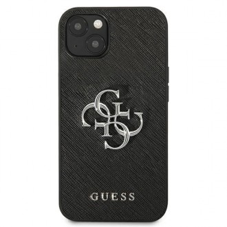 Guess GUHCP13MSA4GSBK iPhone 13 6,1&quot; černý/černý pevný obal Saffiano 4G Metal Logo