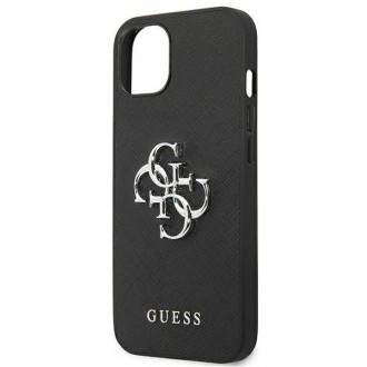 Guess GUHCP13MSA4GSBK iPhone 13 6,1&quot; černý/černý pevný obal Saffiano 4G Metal Logo