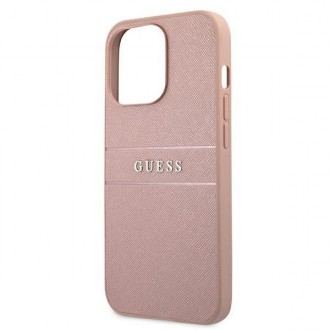 Guess GUHCP13XPSASBPI iPhone 13 Pro Max 6,7&quot; růžové/růžové pevné pouzdro Saffiano Stripe