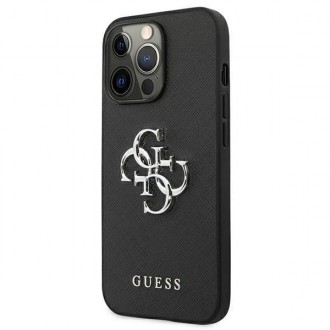 Guess GUHCP13XSA4GSBK iPhone 13 Pro Max 6,7&quot; černo/černé pevné pouzdro Saffiano 4G Metal Logo