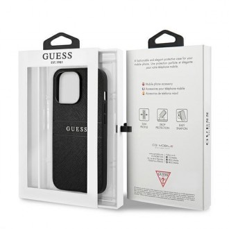 Guess GUHCP13LPSASBK iPhone 13 Pro / 13 6,1&quot; černý/černý Saffiano Strap