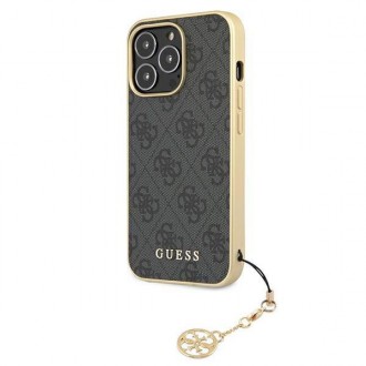 Guess GUHCP13XGF4GGR iPhone 13 Pro Max 6,7&quot; šedý/šedý pevný obal 4G Charms Collection