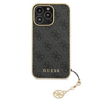 Guess GUHCP13XGF4GGR iPhone 13 Pro Max 6,7&quot; šedý/šedý pevný obal 4G Charms Collection