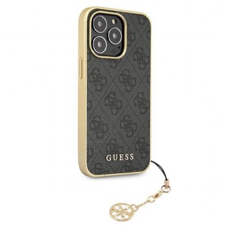 Guess GUHCP13XGF4GGR iPhone 13 Pro Max 6,7&quot; šedý/šedý pevný obal 4G Charms Collection