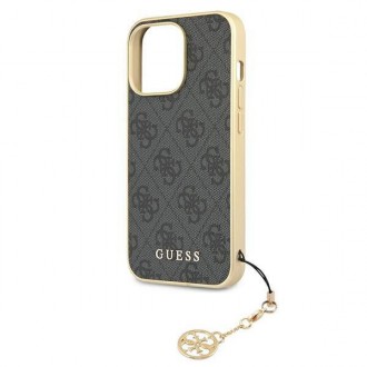 Guess GUHCP13XGF4GGR iPhone 13 Pro Max 6,7&quot; šedý/šedý pevný obal 4G Charms Collection