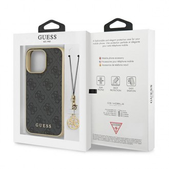 Guess GUHCP13XGF4GGR iPhone 13 Pro Max 6,7&quot; šedý/šedý pevný obal 4G Charms Collection