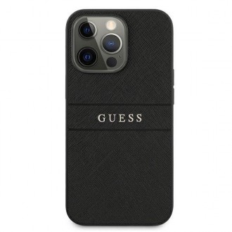 Guess GUHCP13XPSASBBK iPhone 13 Pro Max černo/černý pásek Saffiano