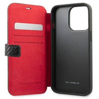 Ferrari FESAXFLBKP13LBK iPhone 13 Pro / 13 6,1" czarny/black book On Track Carbon Stripe