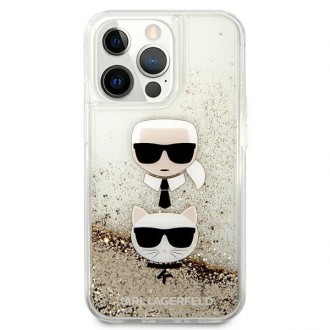 Karl Lagerfeld KLHCP13LKICGLD iPhone 13 Pro / 13 6,1" złoty/gold hardcase Liquid Glitter Karl&Choupette Head