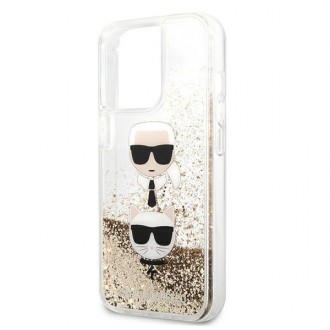 Karl Lagerfeld KLHCP13LKICGLD iPhone 13 Pro / 13 6,1" złoty/gold hardcase Liquid Glitter Karl&Choupette Head
