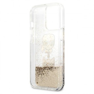 Karl Lagerfeld KLHCP13LKICGLD iPhone 13 Pro / 13 6,1" złoty/gold hardcase Liquid Glitter Karl&Choupette Head